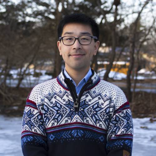 Alex looking smart in a Norwegian sweater